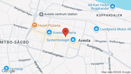 Affärslokaler att hyra i Avesta - kort over placeringen