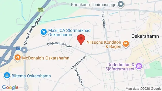 Affärslokaler att hyra i Oskarshamn - kort over placeringen