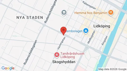 Lagerlokaler att hyra i Lidköping - kort over placeringen
