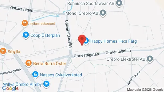 Affärslokaler att hyra i Örebro - kort over placeringen