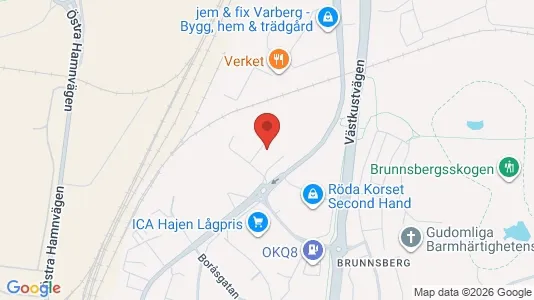 Industrilokaler att hyra i Varberg - kort over placeringen