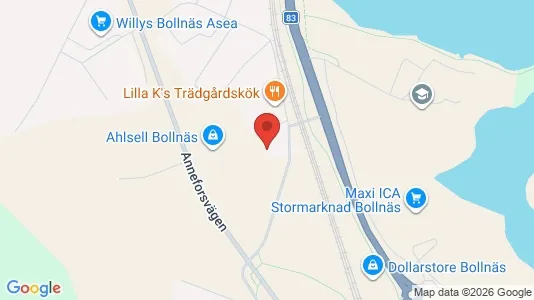 Bostadsfastigheter till försäljning i Bollnäs - kort over placeringen