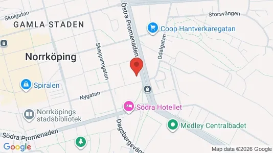 Affärslokaler att hyra i Norrköping - kort over placeringen
