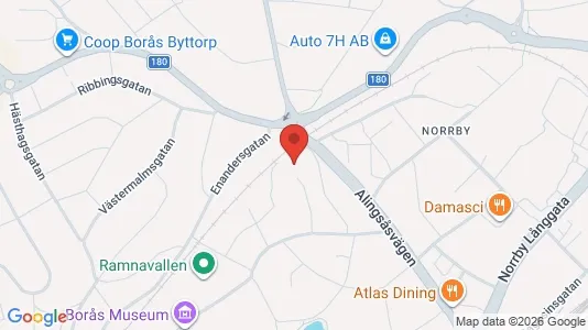 Affärslokaler till försäljning i Borås - kort over placeringen