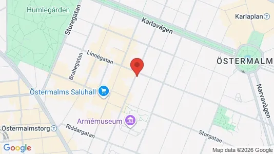 Affärslokaler att hyra i Östermalm - kort over placeringen