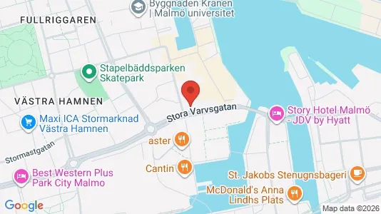 Kontorslokaler att hyra i Malmö Centrum - kort over placeringen