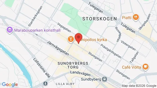 Affärslokaler att hyra i Sundbyberg - kort over placeringen