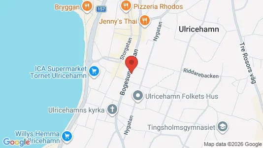 Lagerlokaler att hyra i Ulricehamn - kort over placeringen
