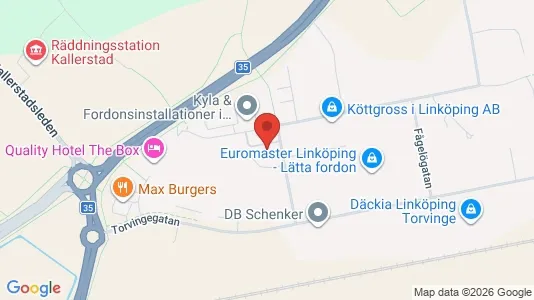 Lagerlokaler att hyra i Linköping - kort over placeringen