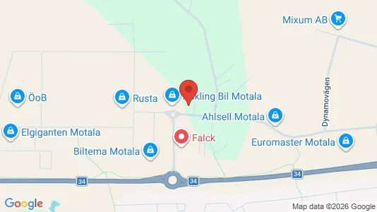 Kontorslokaler att hyra i Motala - kort over placeringen