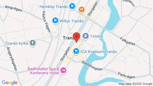 Affärslokaler att hyra i Tranås - kort over placeringen