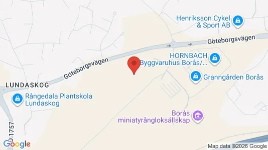 Affärslokaler att hyra i Borås - kort over placeringen