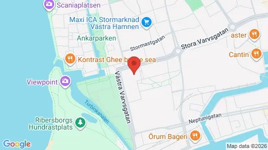 Affärslokaler att hyra i Malmö Centrum - kort over placeringen