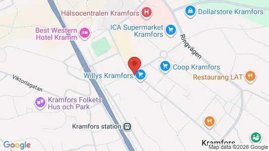 Affärslokaler att hyra i Kramfors - kort over placeringen
