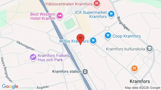 Affärslokaler att hyra i Kramfors - kort over placeringen