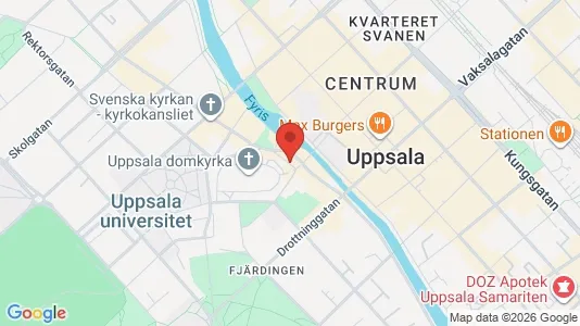 Affärslokaler att hyra i Uppsala - kort over placeringen