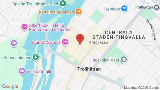 Affärslokaler att hyra i Trollhättan - kort over placeringen