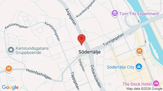 Affärslokaler att hyra i Södertälje - kort over placeringen