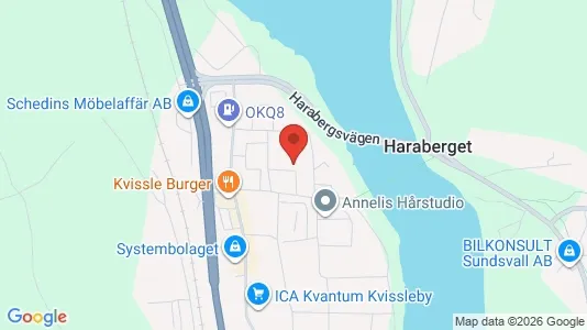 Affärslokaler att hyra i Sundsvall - kort over placeringen