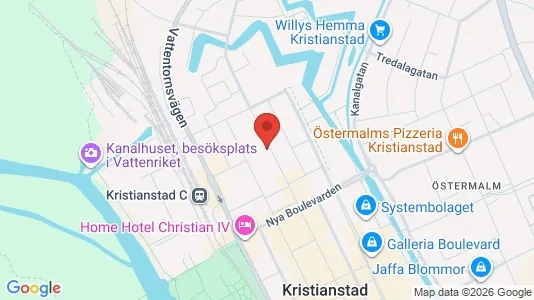 Affärslokaler att hyra i Kristianstad - kort over placeringen