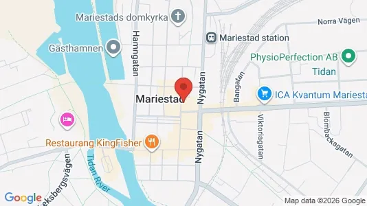 Affärslokaler att hyra i Mariestad - kort over placeringen