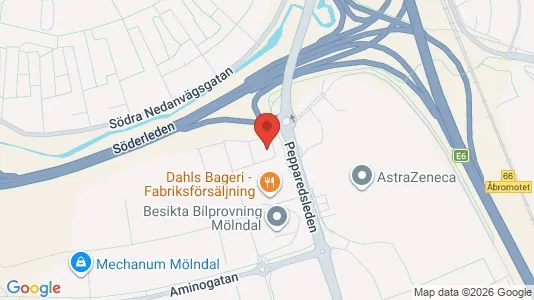 Affärslokaler att hyra i Mölndal - kort over placeringen