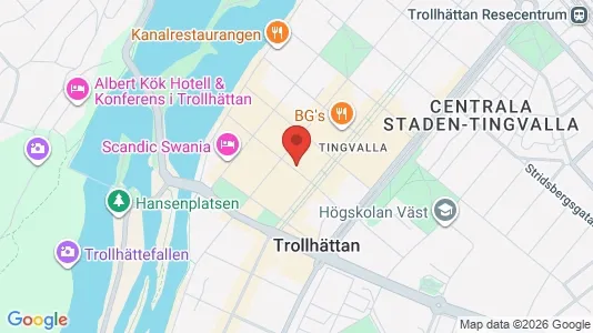 Affärslokaler att hyra i Trollhättan - kort over placeringen