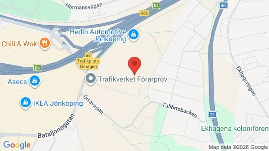 Affärslokaler att hyra i Jönköping - kort over placeringen