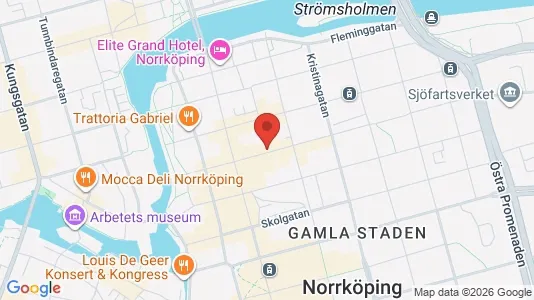 Affärslokaler att hyra i Norrköping - kort over placeringen