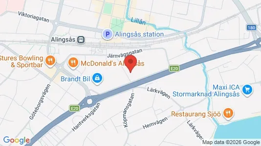 Affärslokaler att hyra i Alingsås - kort over placeringen