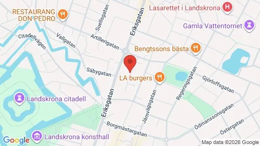 Affärslokaler att hyra i Landskrona - kort over placeringen