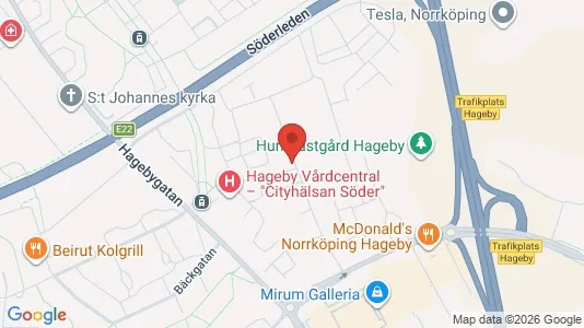 Affärslokaler att hyra i Norrköping - kort over placeringen