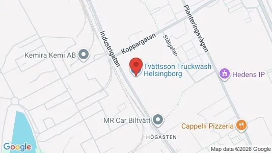 Lagerlokaler att hyra i Helsingborg - kort over placeringen