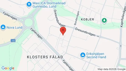 Industrilokaler att hyra i Lund - kort over placeringen