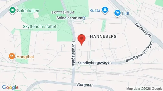 Lagerlokaler att hyra i Solna - kort over placeringen