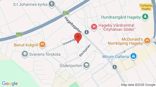 Affärslokaler att hyra i Norrköping - kort over placeringen