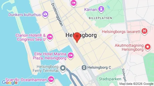 Kontorslokaler att hyra i Helsingborg - kort over placeringen