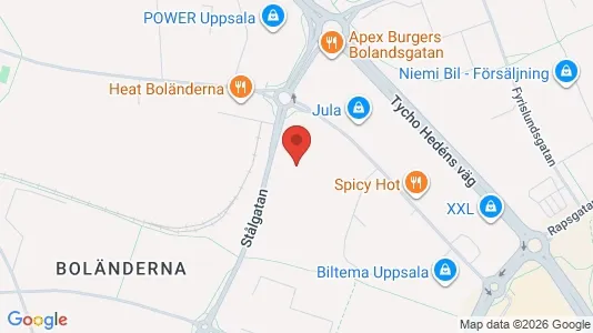 Kontorslokaler att hyra i Uppsala - kort over placeringen