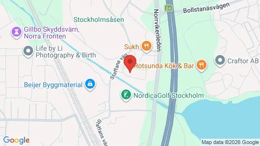 Lagerlokaler att hyra i Sollentuna - kort over placeringen