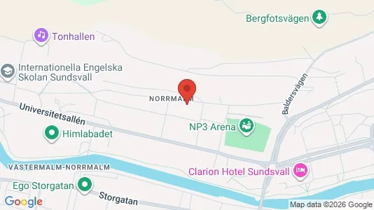 Kontorslokaler att hyra i Sundsvall - kort over placeringen