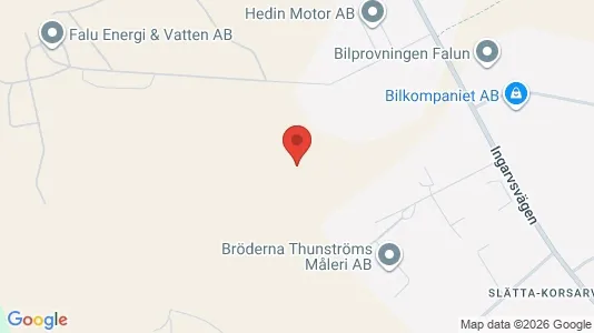 Lagerlokaler till försäljning i Falun - kort over placeringen