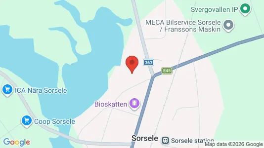 Affärslokaler till försäljning i Sorsele - kort over placeringen