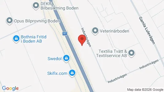 Industrilokaler att hyra i Boden - kort over placeringen