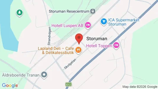 Affärslokaler till försäljning i Storuman - kort over placeringen