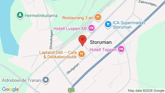 Affärslokaler till försäljning i Storuman - kort over placeringen