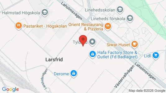 Lagerlokaler att hyra i Halmstad - kort over placeringen