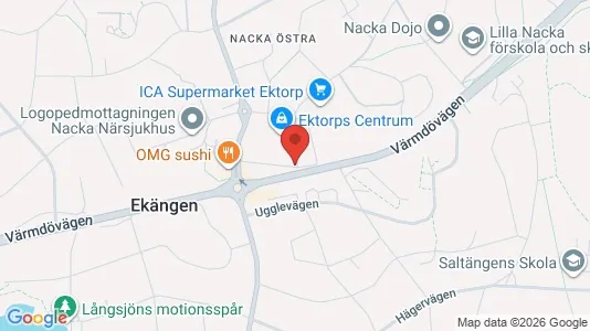 Affärslokaler att hyra i Nacka - kort over placeringen