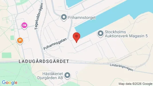 Kontorslokaler att hyra i Gärdet/Djurgården - kort over placeringen