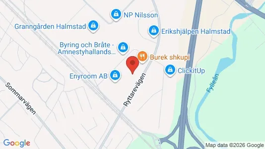 Affärslokaler att hyra i Halmstad - kort over placeringen