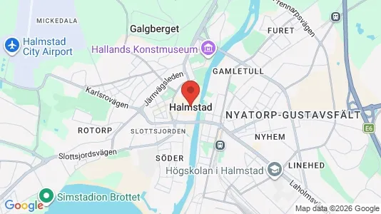 Kontorslokaler att hyra i Halmstad - kort over placeringen
